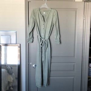 Utility jumpsuit w/ functional buttons